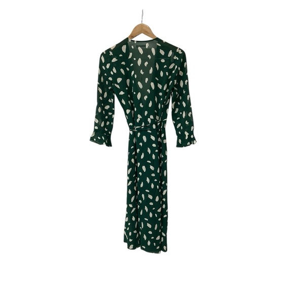 Reformation Green White Mulberry Wrap Dress S - Picture 3 of 5